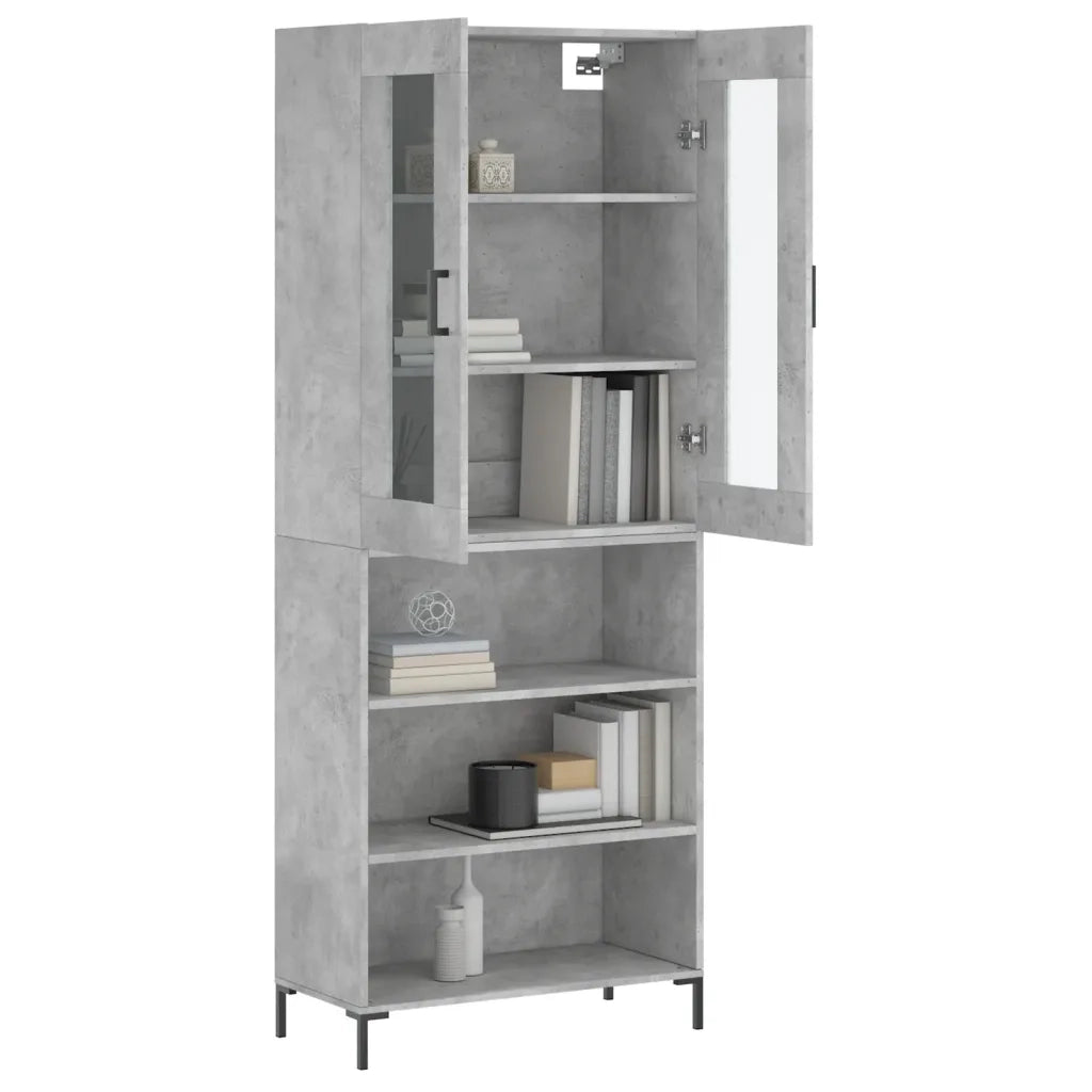 Credenza Grigio Cemento 69,5x34x180 cm in Legno Multistrato 3198725