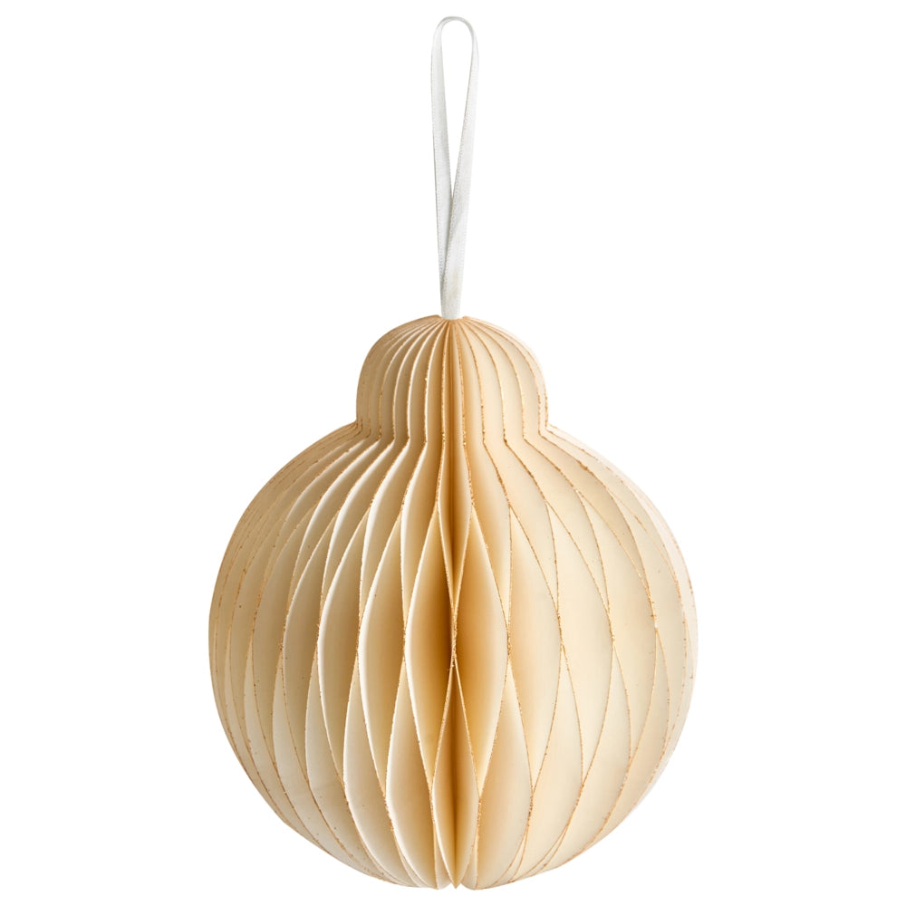Set di 20 palline di Natale in carta a nido d'ape beige da appendere Decorazioni 3D per Natale