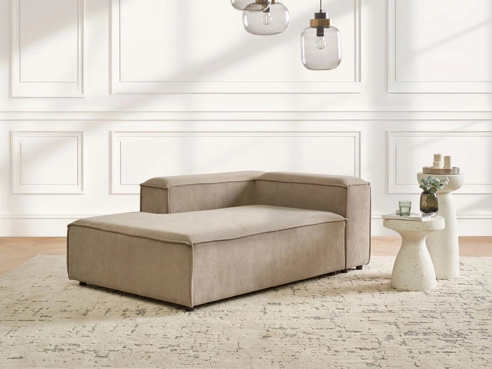 Chaise longue Tortora Velluto a Coste Lato Destro Soggiorno moderno