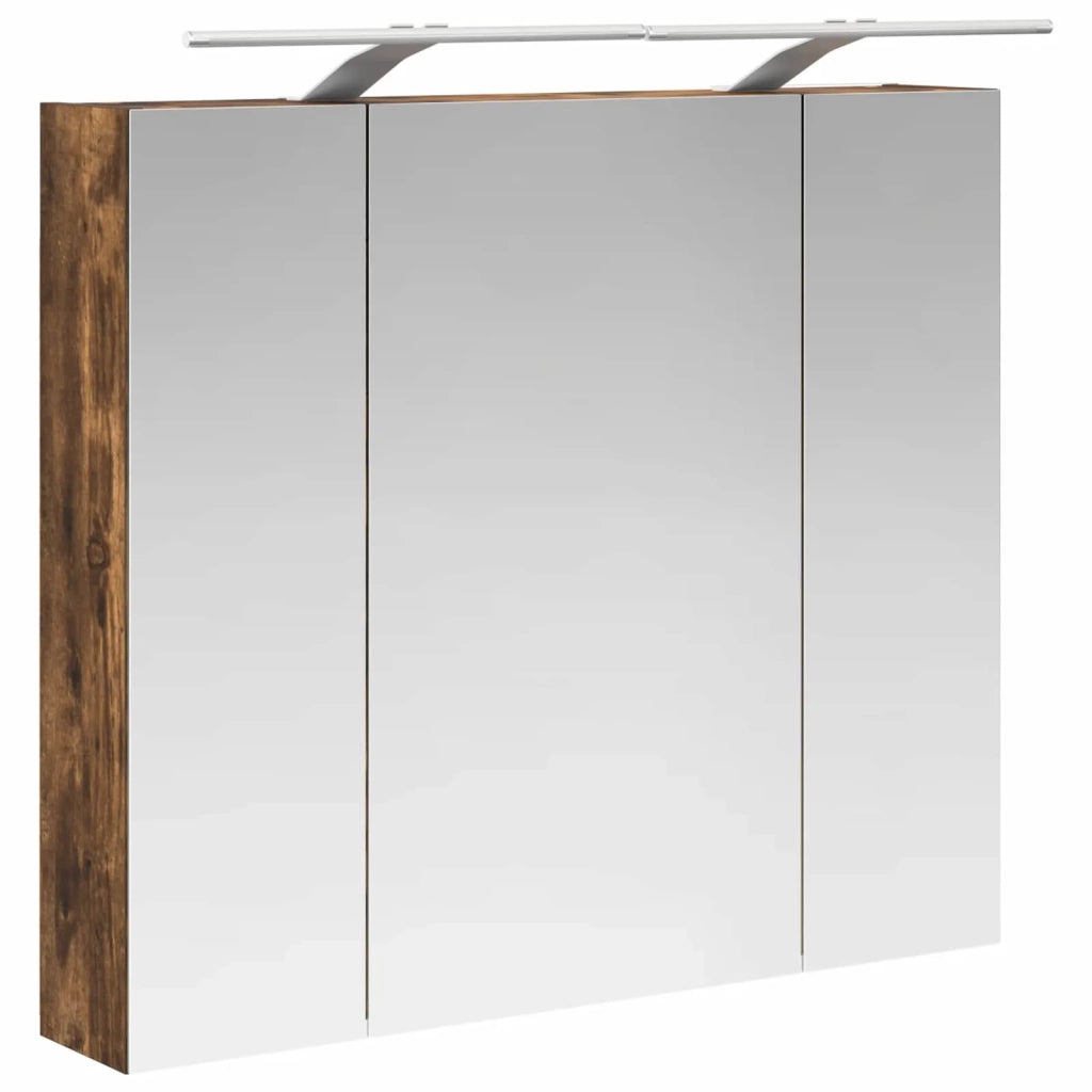 Mobiletto per specchio da bagno Rovere fumé 80 x 14.5 x 70 cm 889115