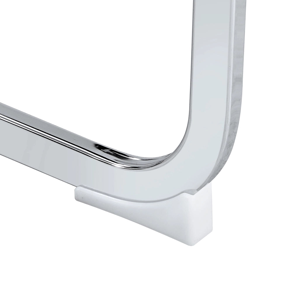 SEDIA Imbottita in PVC Nero con Struttura in Metallo Cromato