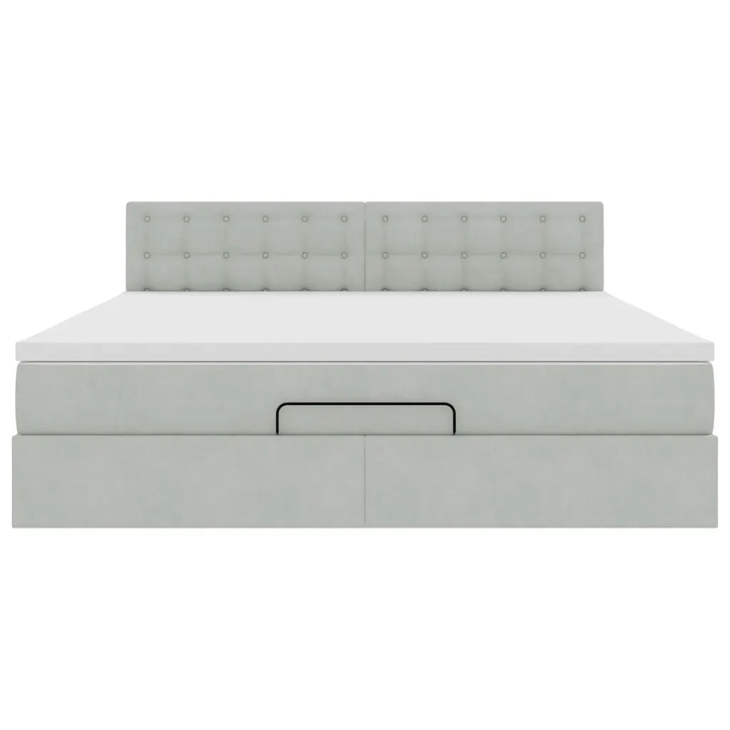 Struttura Letto Pouf con Materasso 160x200 cm in Velluto