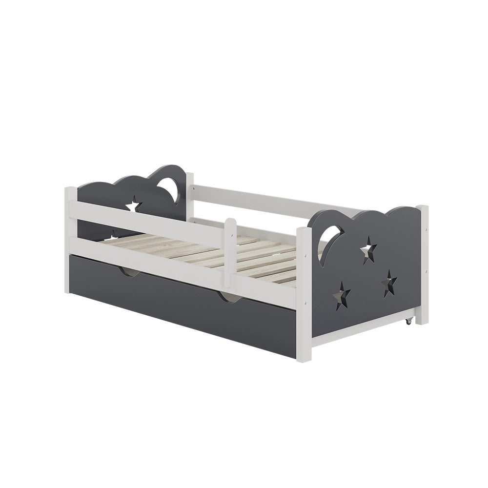 Vitalispa Letto per bambini Grigio 70x140 cm con cassetto, senza materasso
