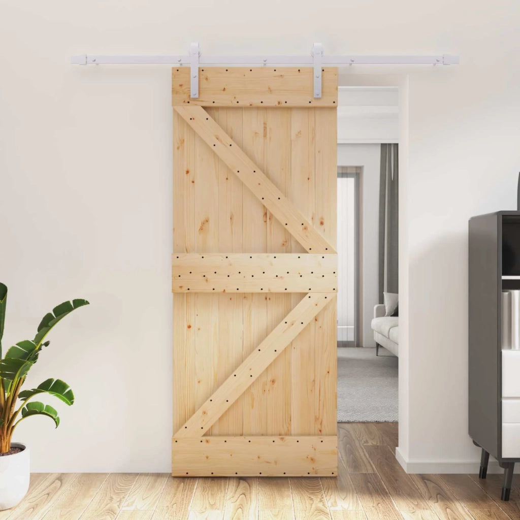 Porta scorrevole Naturale e Bianco 85 x 210 cm