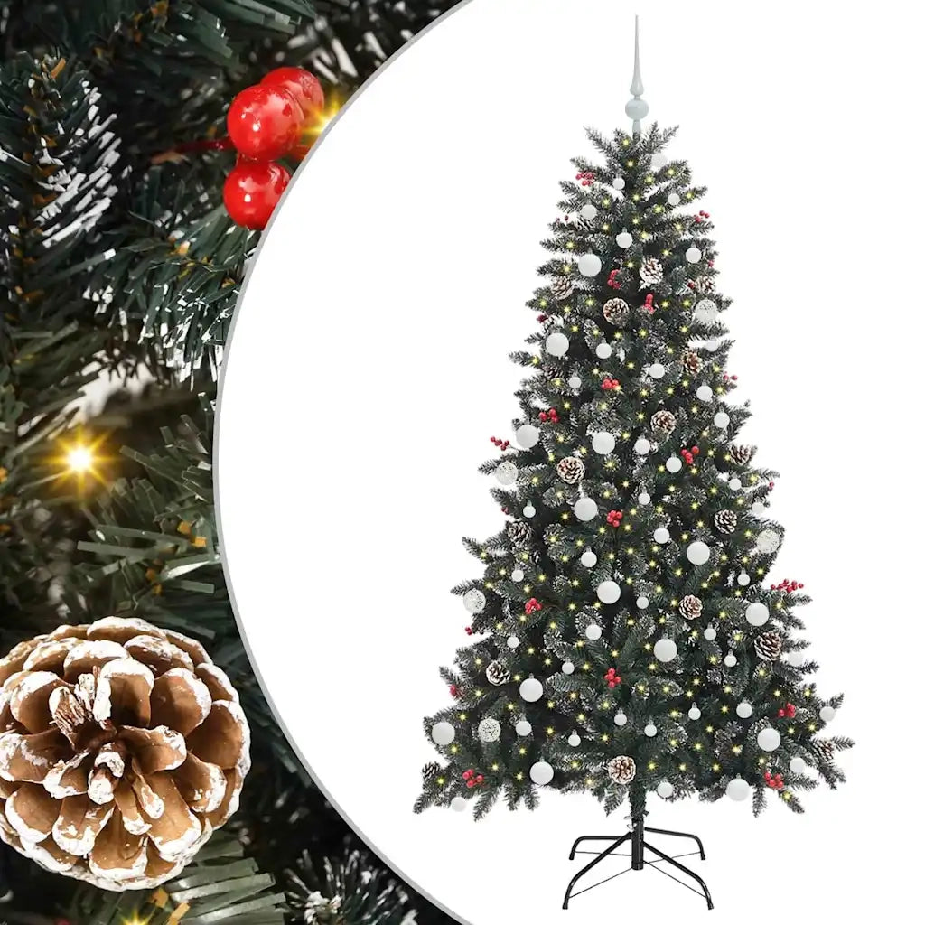 Albero di Natale | Decorazioni natalizie artificiale con 300 LED Verde 180 cm