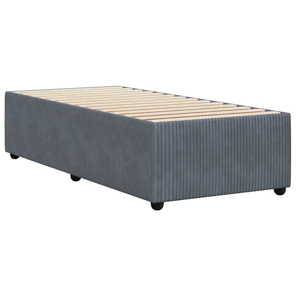 Giroletto senza Materasso Grigio Scuro 100x200 cm Velluto