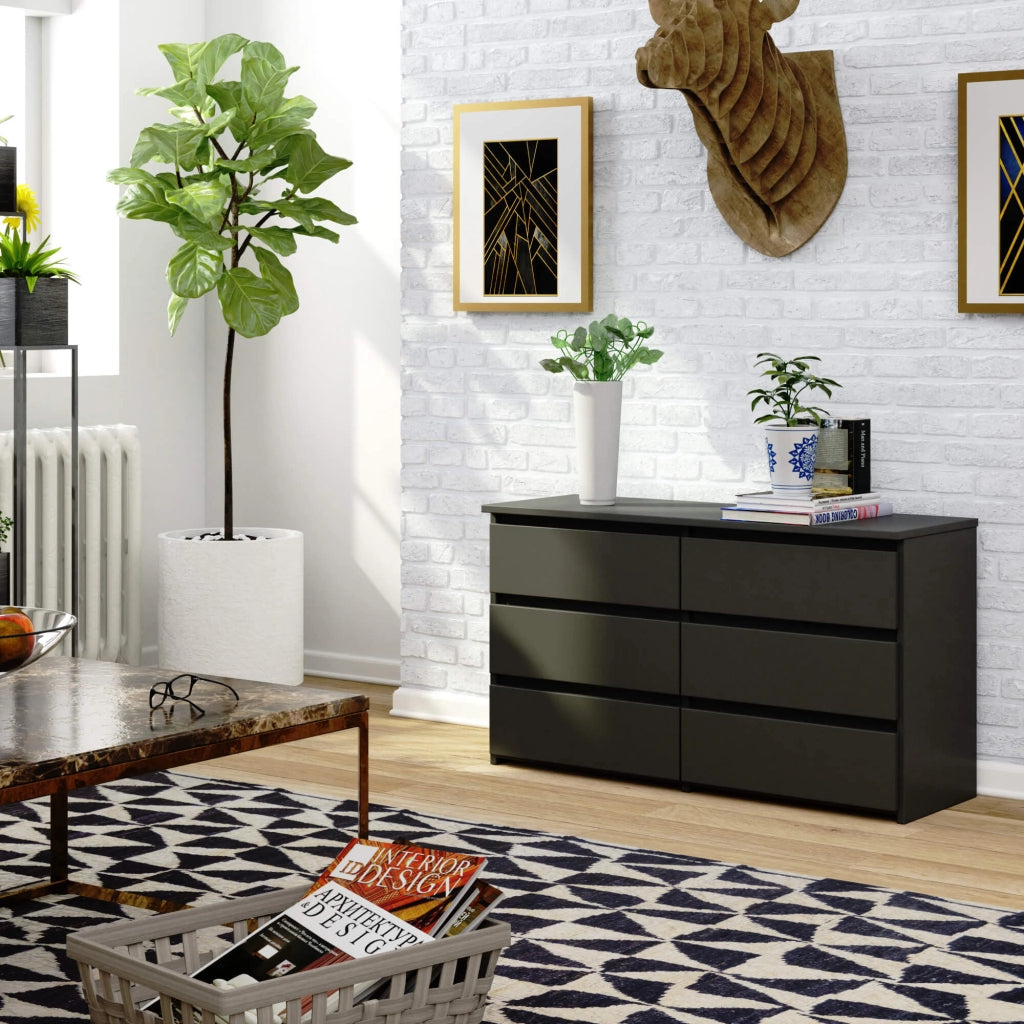 Cassettiera CL100 compatta AKORD Grigia Grafite 100 cm 6 cassetti 100x35x57 cm