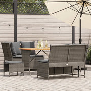 Set Divano da Giardino 5 pz con Cuscini Grigio in Polyrattan 3365346