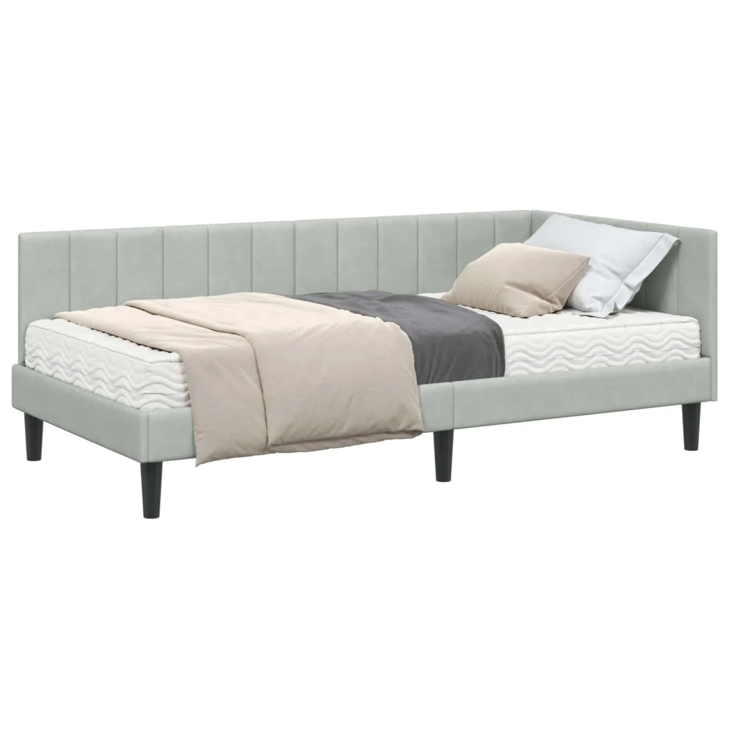 Struttura Letto Angolare con Materasso 2 pz-Giroletto con materasso Grigio chiaro 411176