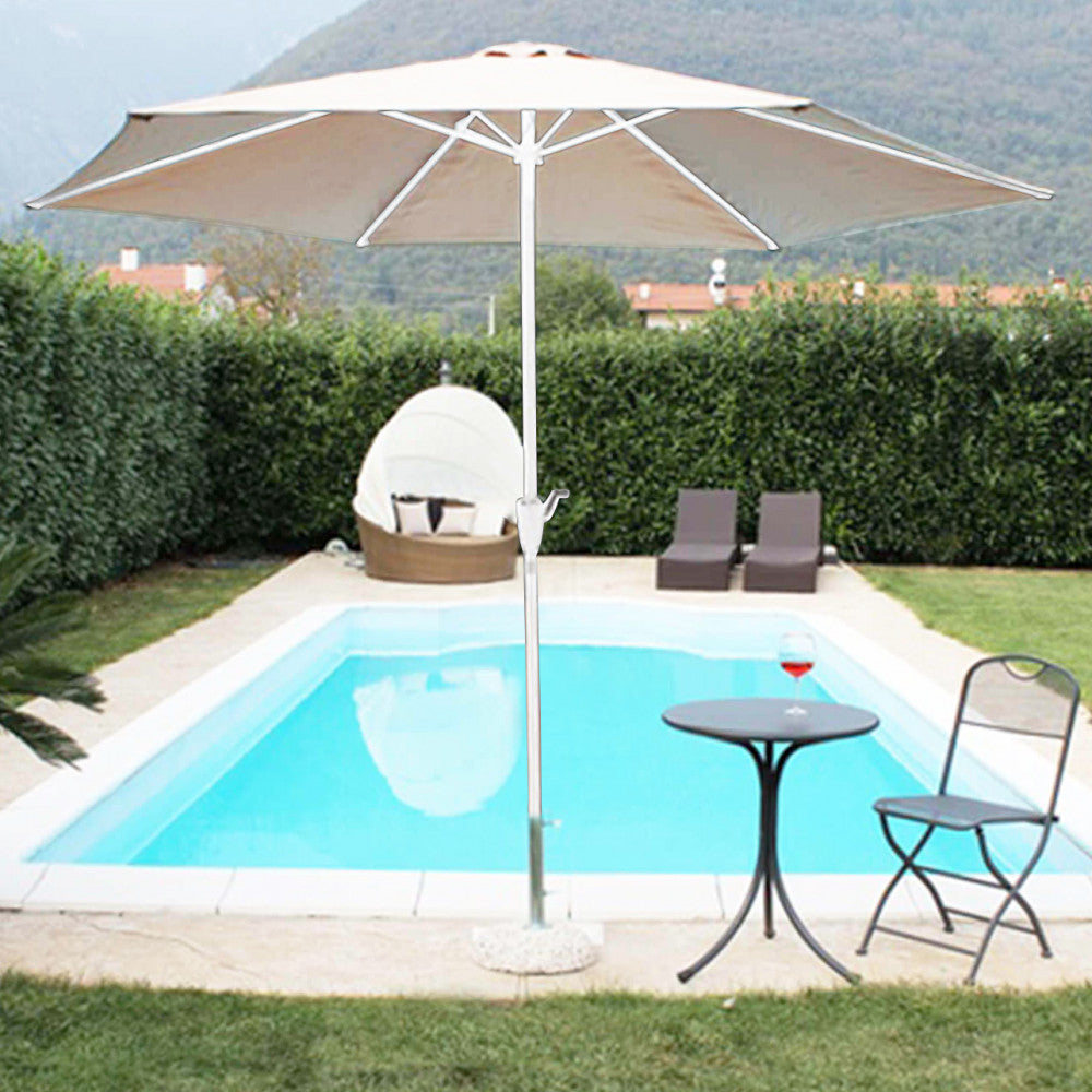 Ombrellone da Giardino Nice Ø3 m in Alluminio Tortora