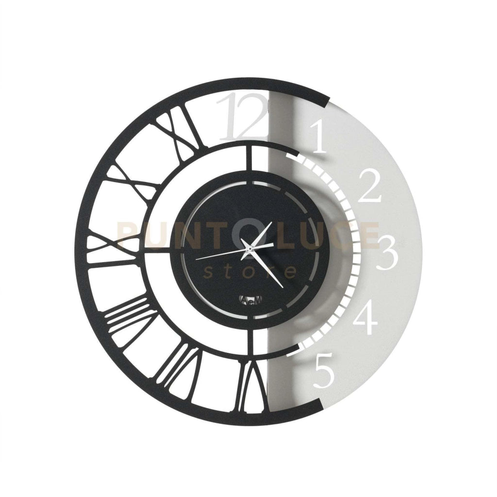 Orologio da parete particolare Full Metal Jack piccolo Nero e bianco marmo