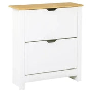Scarpiera Moderna per 12 Paia Max con 2 Cassetti Regolabili e Rimovibili, in Legno, 72x26x80 cm, Bianco