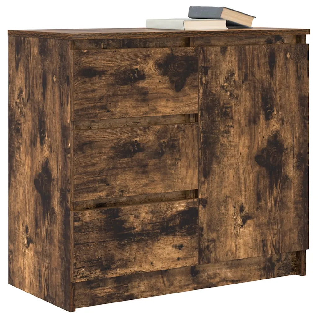 Credenza con Cassetto Rovere Fumo 71x35x65 cm in Truciolato 861575