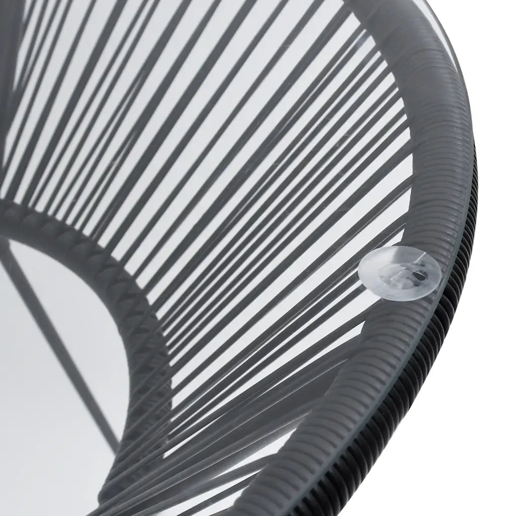 Tavolo da Pranzo per Giardino Nero Ø70x74 cm in Rattan e Vetro 312165