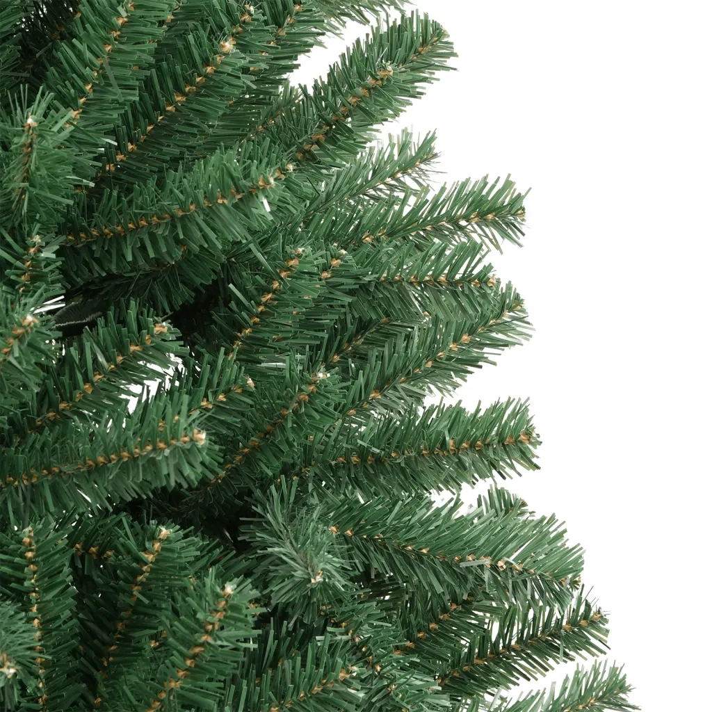 Albero di Natale Artificiale Incernierato-Albero Natalizio con Base Verde 150 cm 990657