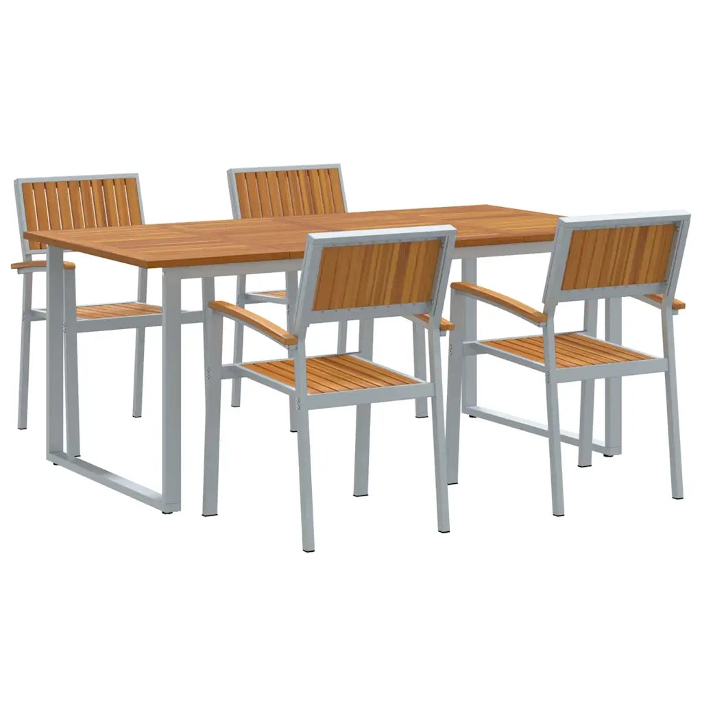 Set da Pranzo per Giardino 5 pcs Grigio 3284355