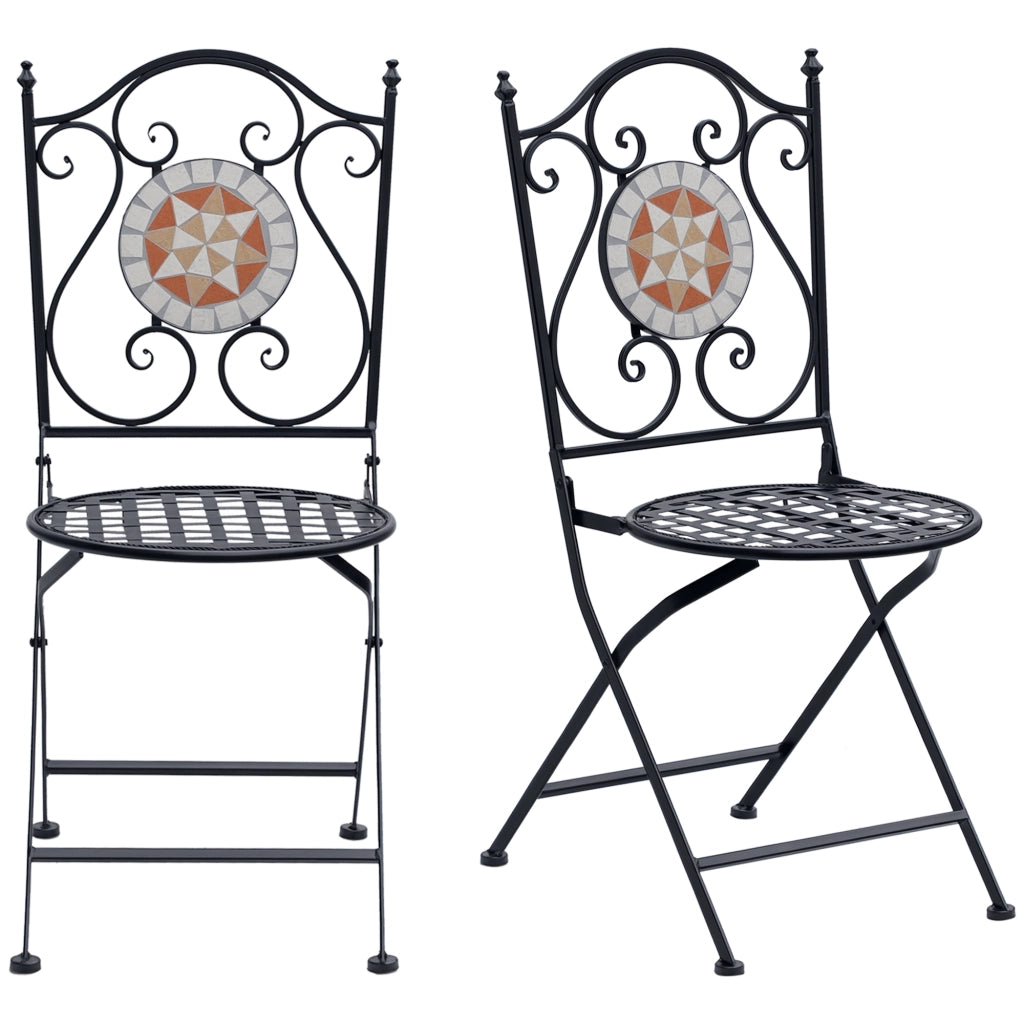 Sedia da giardino pieghevole ¨C Zephmum ¨C Nero 50x40x94,5 cm