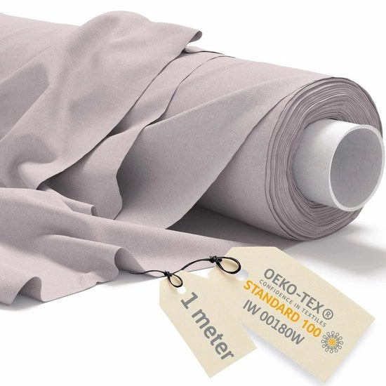 Tessuto in Cotone per Metro 1Mx160cm 145 g/m² - Tessuti per Sartoria per Metro - Tessuto per Mobili - Canapa, Tela di Lino - Tessuto per Vetri - Tessuto per Persiane - Molton, Grigio Chiaro