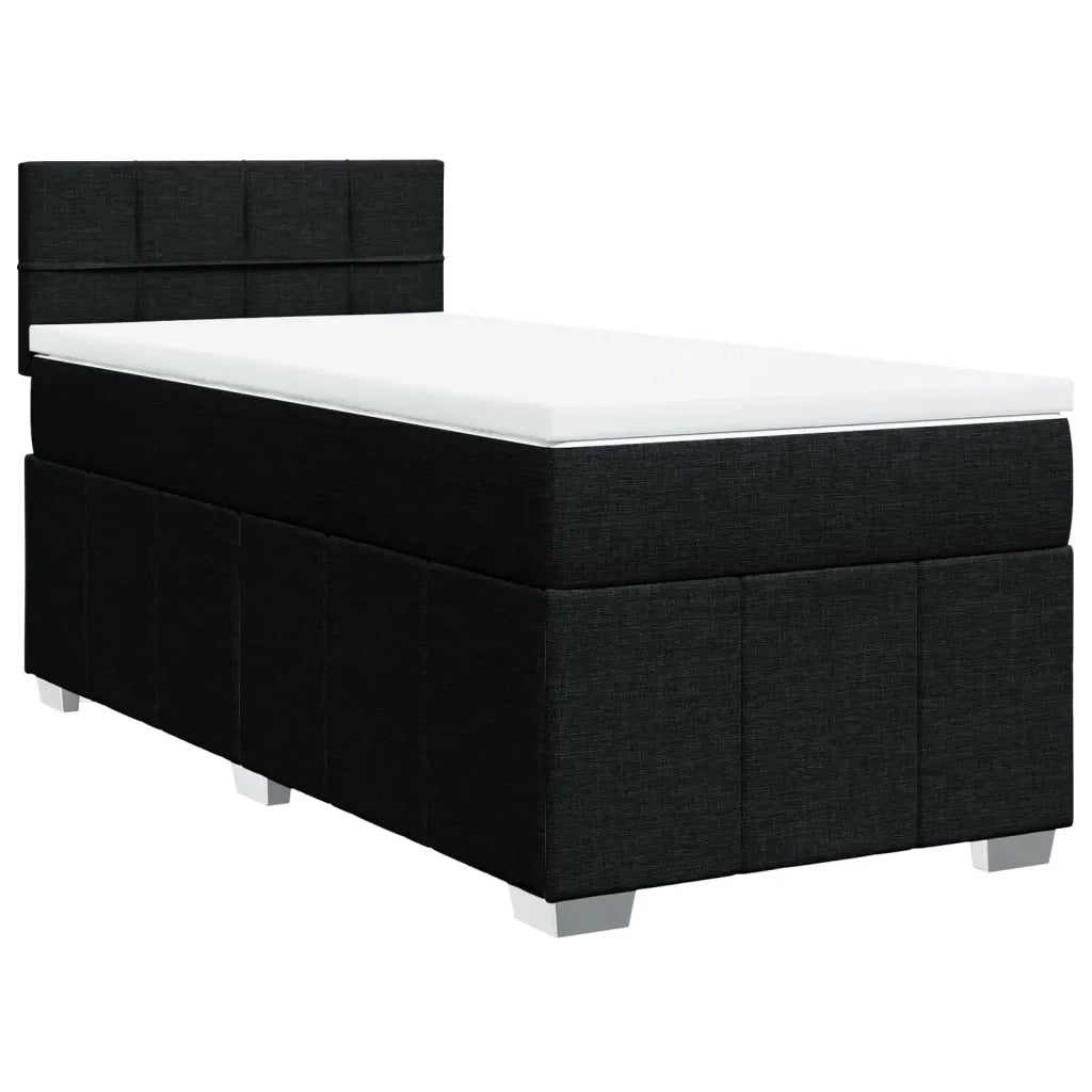 Giroletto a Molle con Materasso Nero 100x200 cm in Tessuto