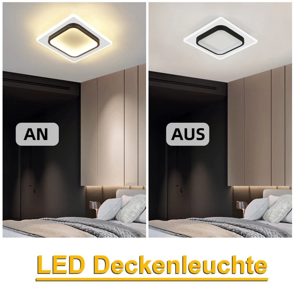 ZMH Lampada da soffitto LED design moderno bianco nero acrilico per soggiorno