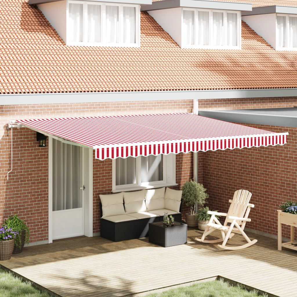Tenda Retrattile Automatica Rossa e Bianca Stripes 450x300 cm