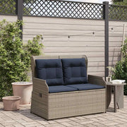 Panchina da giardino Grigio polyrattan