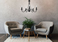 Lampada Da Soffitto Pensile Rustica APP647-5CP Nera