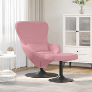 Sedia Egg con Pouf Rosa Velluto 42002748