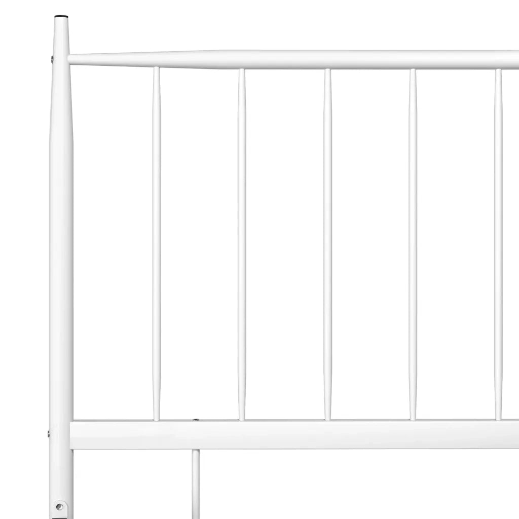 Letto singolo | Letto per adulti | Giroletto Bianco in Metallo 90x200 cm