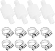 Terminale di ritorno 8mm - Inline Terminale di ritorno - Previene il ritorno del fluido - 4 pezzi - In plastica - Inclusi guarnizioni - Terminale di scarico