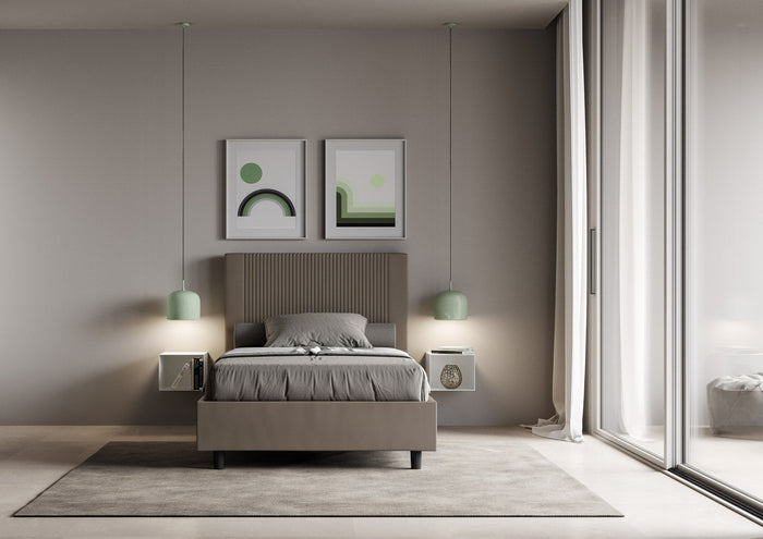 Letto Matrimoniale 160x210 cm con Rete Goya Cappuccino