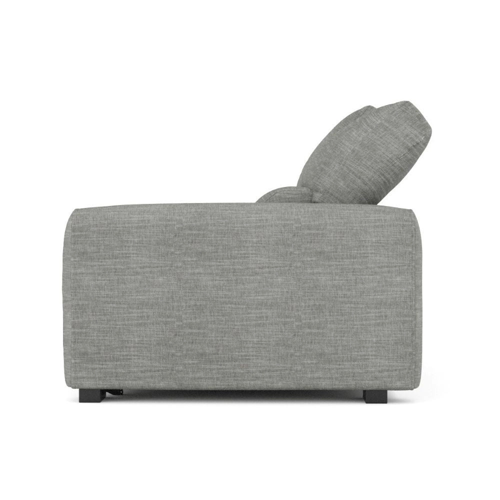 Divano 2 posti extra large tessuto grigio con seduta a slitta Leora 251x112.5x102H
