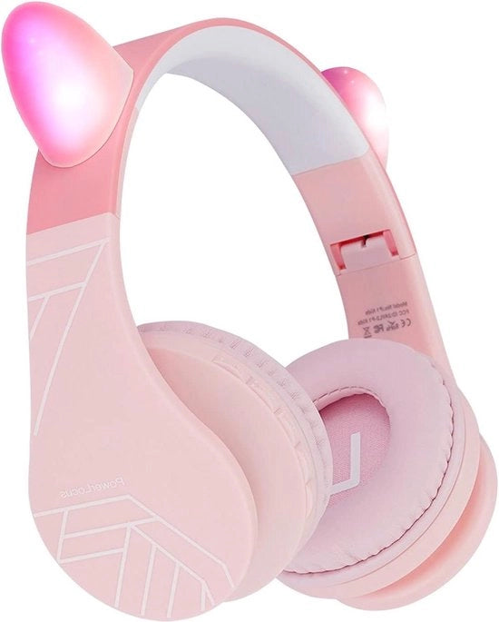 Cuffie Bluetooth per Bambini con Microfono, Over-Ear Senza Fili - Rosa con Auricolare