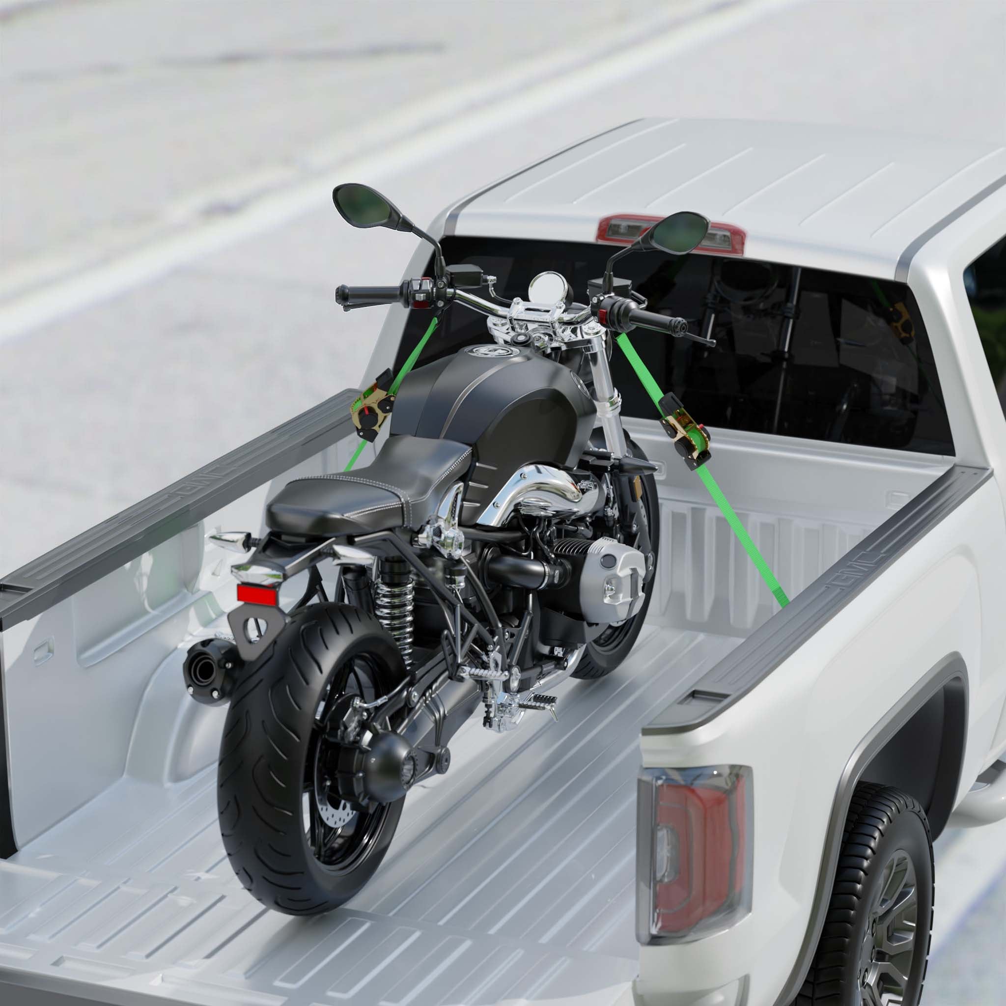 Cinghia di ancoraggio a cricchetto set 4 cinghie di fissaggio 3 m x 25mm 320 daN