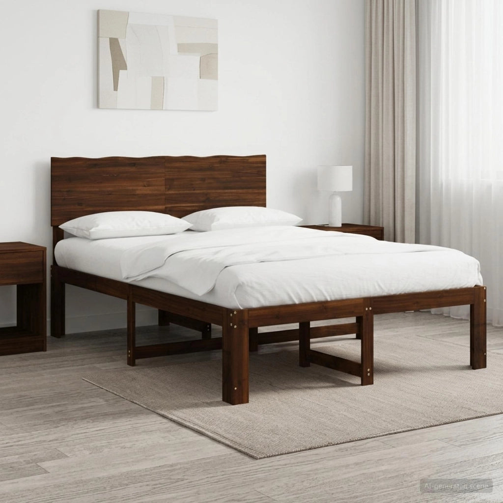 Letto matrimoniale con testiera ROSTOCK Marrone Scuro 903335