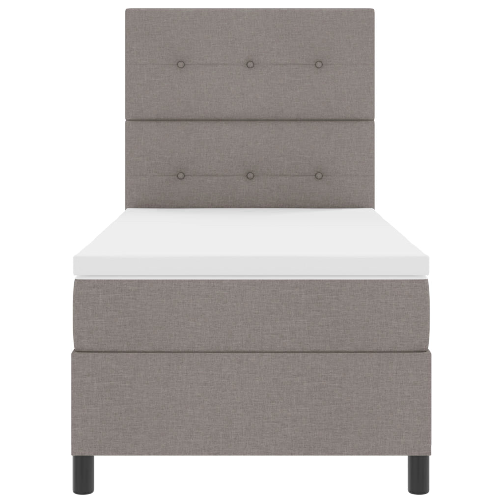 Letto Box Spring con Materasso Taupe 80x200 cm Tessuto