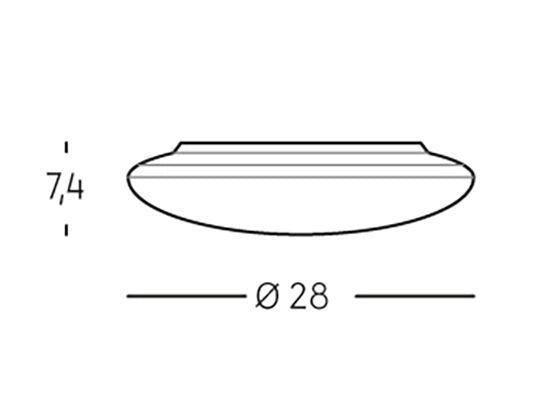 Plafoniera 24W Led 3000K  linea orchid  bianco