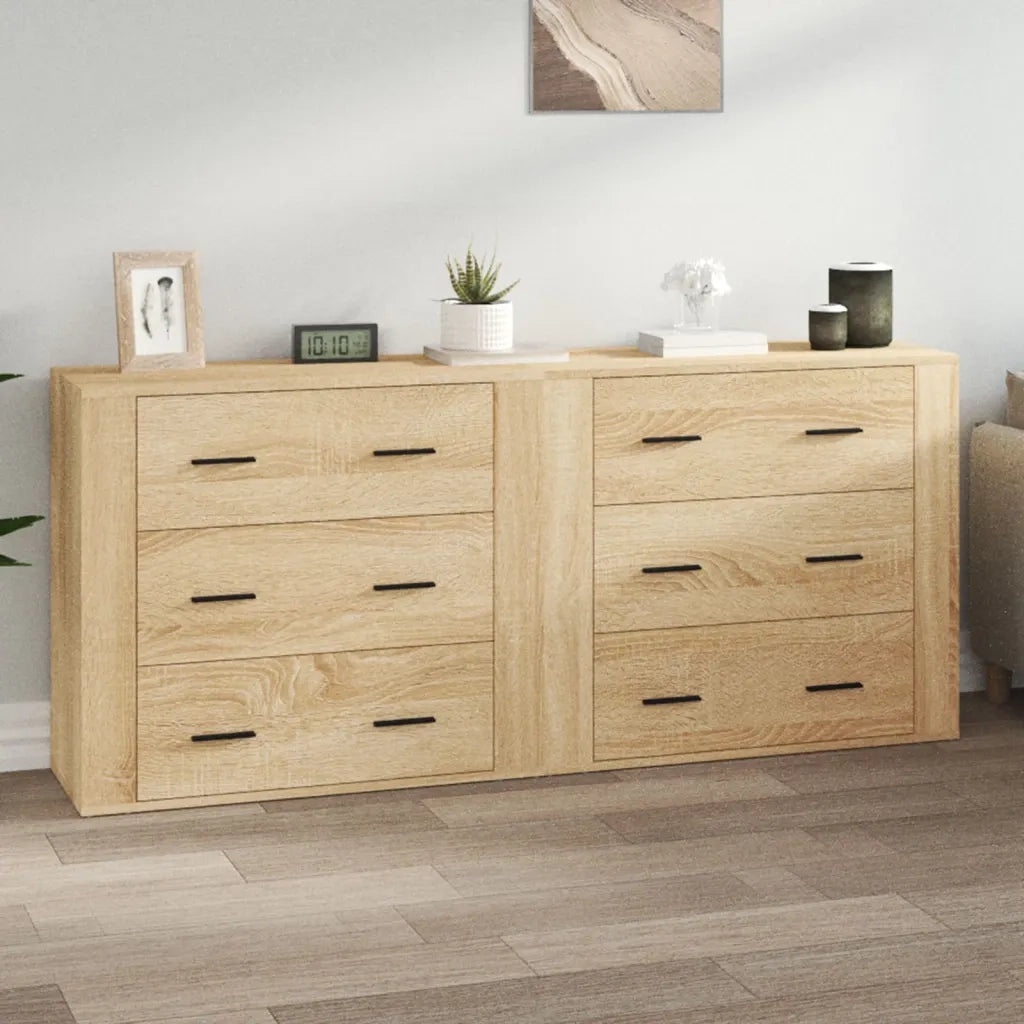 Credenze 2 pz | Madia | Buffet da pranzo | Armadio da pranzo Rovere Sonoma in Legno Multistrato