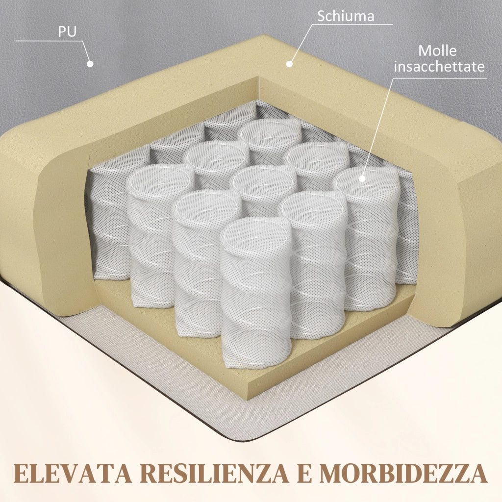 Poltrona Relax Massaggiante e Reclinabile 89x99x106 cm con Telecomando in Pelle PU Grigio