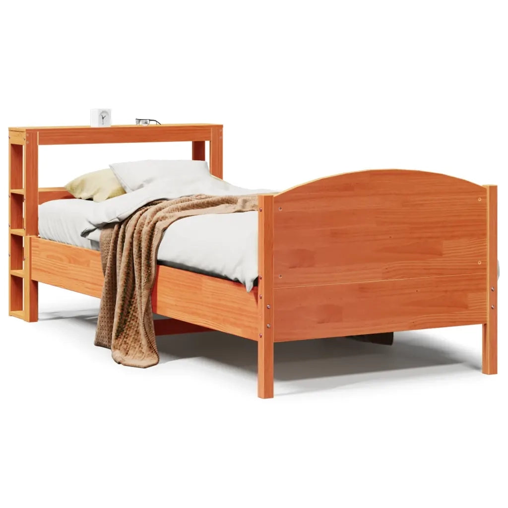 Letto senza Materasso Marrone Cera 75x190 cm in Legno di Pino 3306251