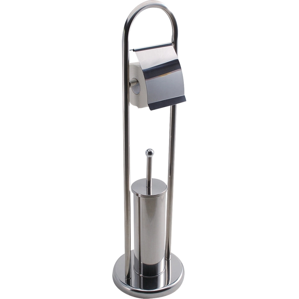 PIANTANA BIS PORTASCOPINO/PORTAROTOLO H80CM CROMO