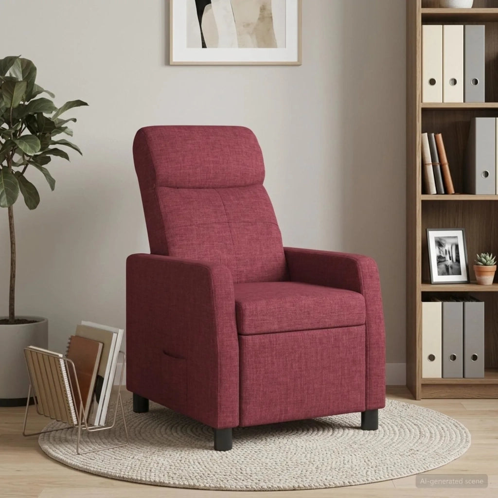 Divano Sedia-Poltrona reclinabile Rosso Vino Tessuto 860597