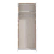 Armadio Camera da Letto Santadi, Guardaroba 2 Ante Appendiabiti, 80.5x203.5h cm Bianco