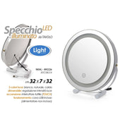 Specchio tondo con LED Ø 32x7 cm
