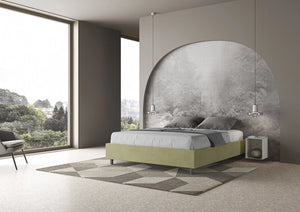 Letto Matrimoniale Large Sommier 180x210 cm con Rete Azelia Tè Verde