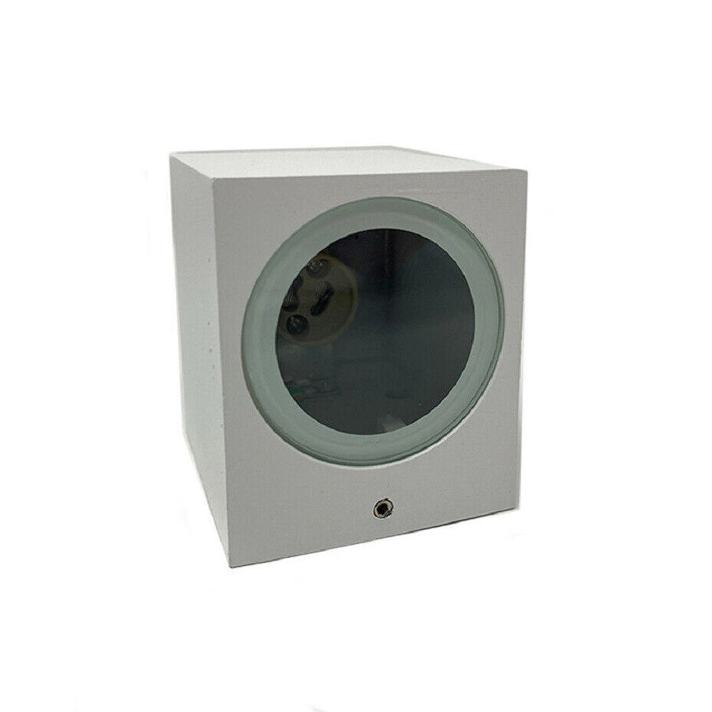 Trade Shop - Applique A Parete Quadrato Lampada Muro Moderna Esterno Attacco Gu10 Ip65 Es54 - Bianco