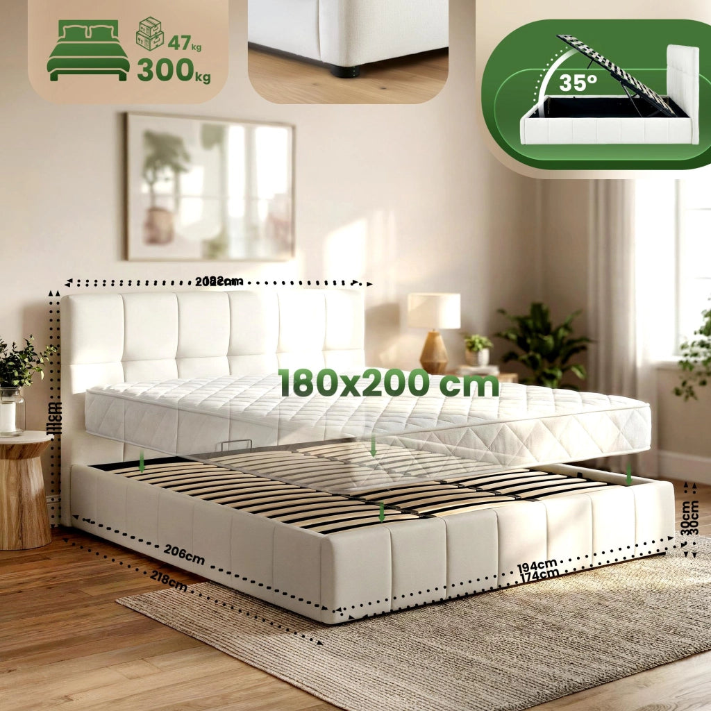 Letto Ladia tessuto 180x200 cm 2