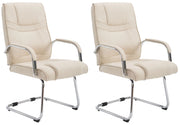 Set di 2 sedie a sbalzo Attila Tessuto crema