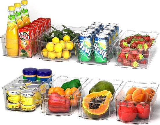 Contenitori di Deposito per Cucina - Set di 8 Contenitori - Contenitori di Deposito Medio - Organizzazione dei Cucine, degli Armadi e dei Contenitori del Frigorifero - Inerte ai BPA