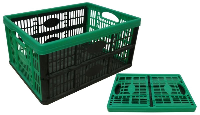 CESTA CASSETTA PIEGHEVOLE 32 LT IN PLASTICA COLORATA CON MANICI SALVASPAZIO 47LX35PX23H CM